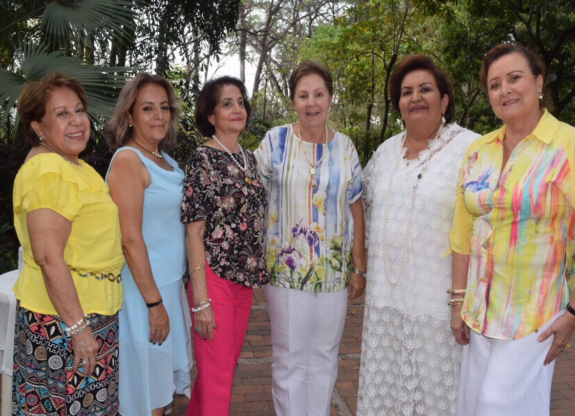 Lydia Cruz de Barrios, Miriam Cortázar, Nora Viviana Velazco, la cumpleañera Lucia Millán, esperanza Rivera de Zamora y Martha García.